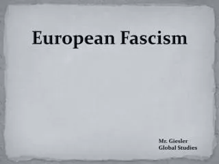 European Fascism