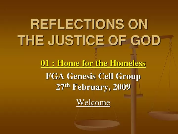 reflections on the justice of god