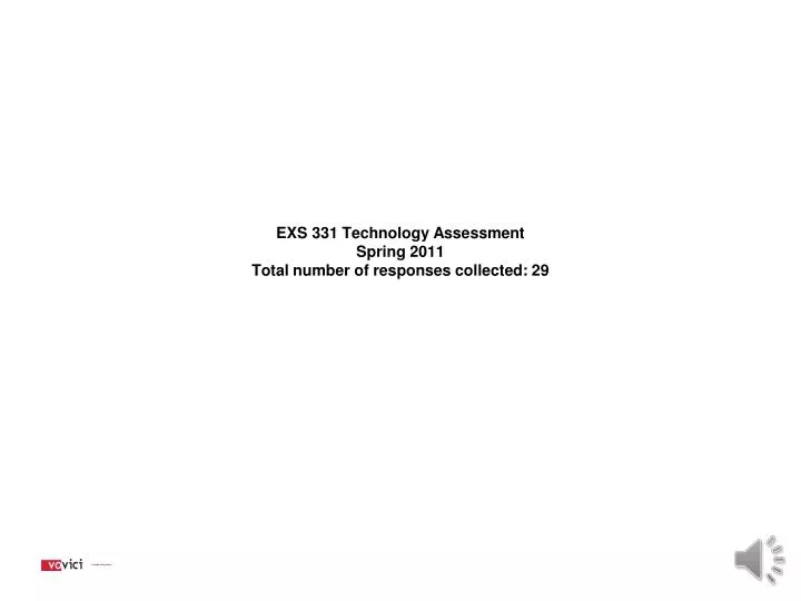 exs 331 technology assessment spring 2011 total number of responses collected 29