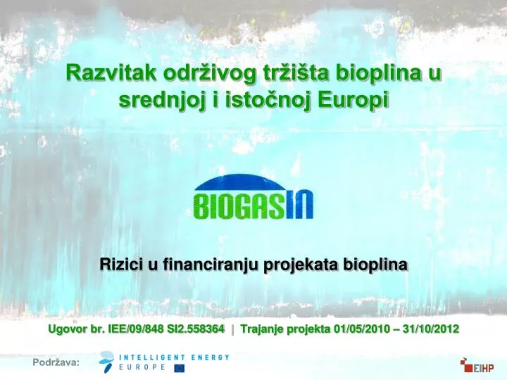 rizici u financiranju projekata bioplina
