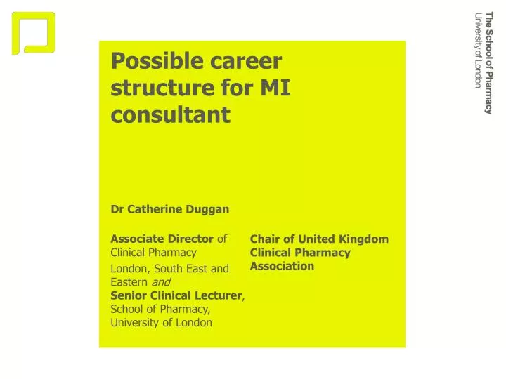possible career structure for mi consultant