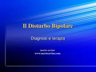 il disturbo bipolare