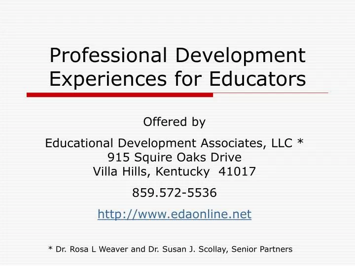 professional development experiences for educators