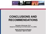 CONCLUSIONS AND RECOMMENDATIONS - slide 1