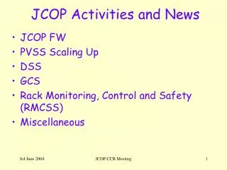 JCOP Activities and News