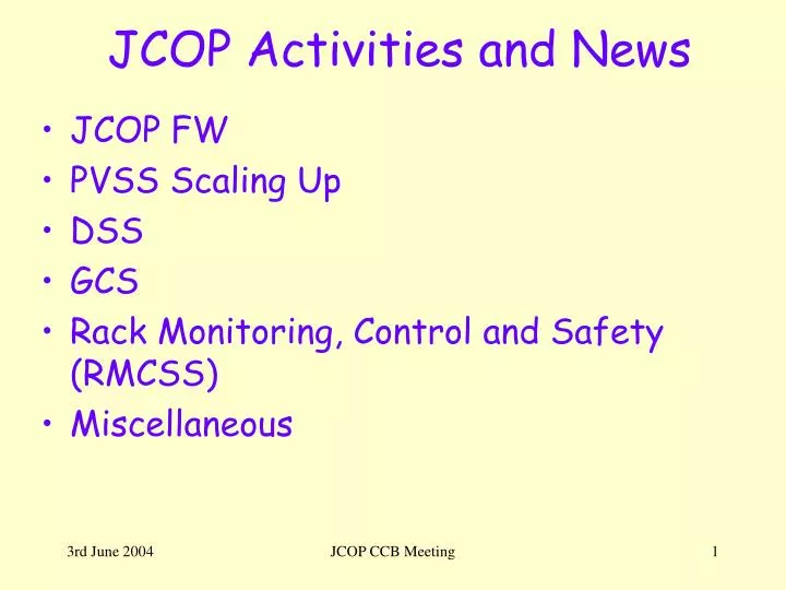 jcop activities and news