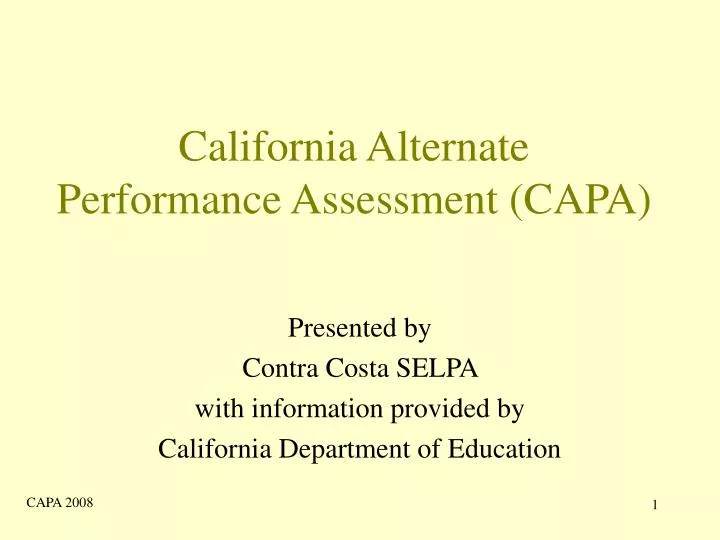 california alternate performance assessment capa