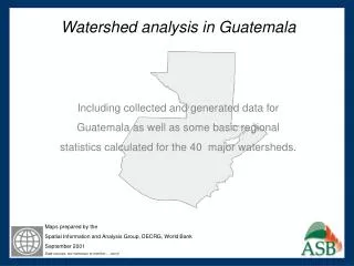Watershed analysis in Guatemala Including collected and generated data for