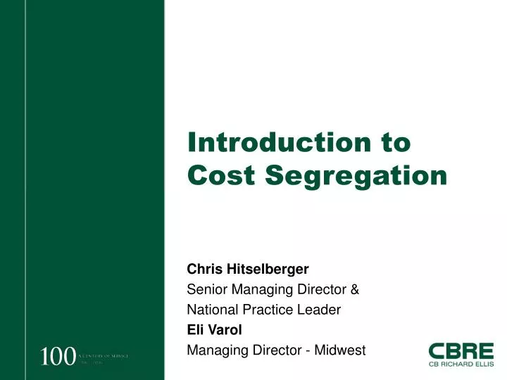 introduction to cost segregation