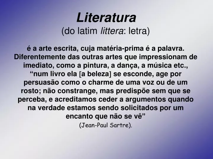 literatura do latim littera letra