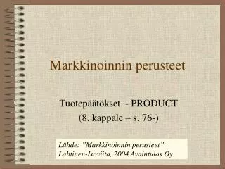 markkinoinnin perusteet