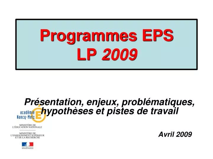 programmes eps lp 2009