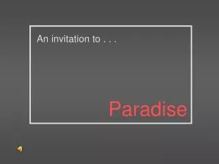 An invitation to . . .