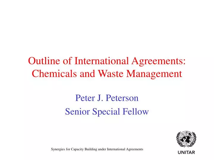outline of international agreements chemicals and waste management