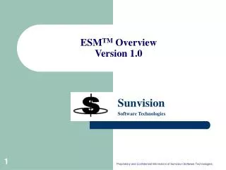 ESM TM Overview Version 1.0
