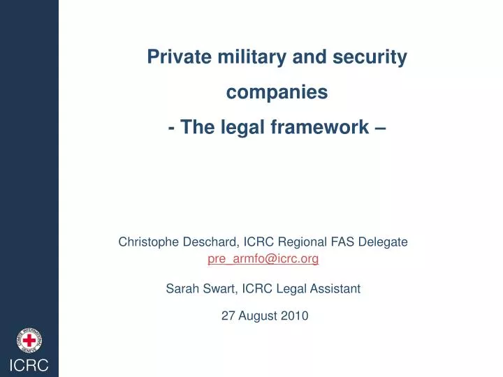private military and security companies the legal framework