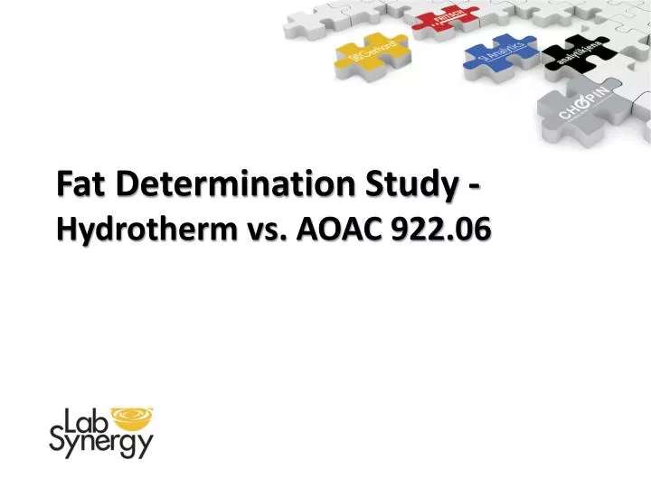 fat determination study hydrotherm vs aoac 922 06