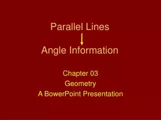 Parallel Lines Angle Information