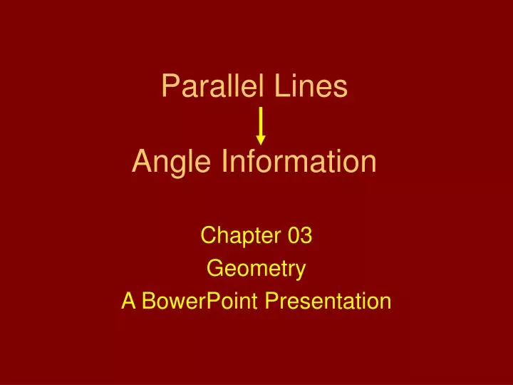 parallel lines angle information
