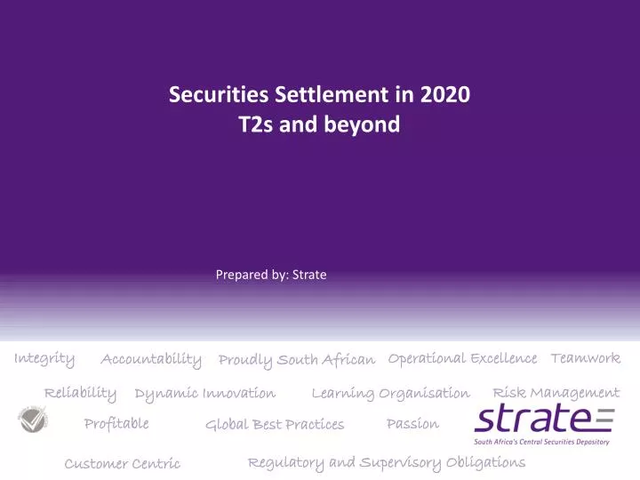 securities settlement in 2020 t2s and beyond