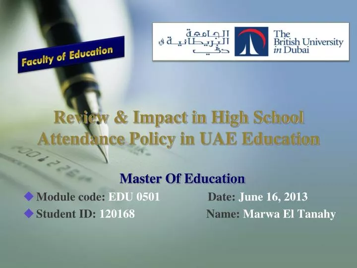review impact in high school attendance policy in uae education
