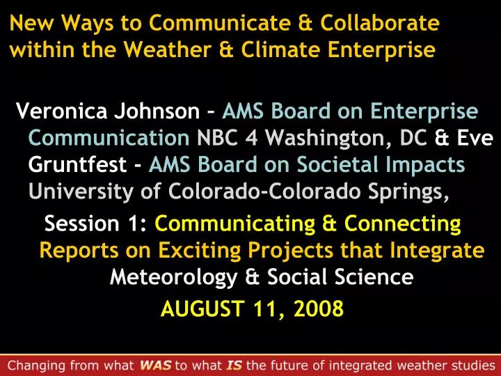 new ways to communicate collaborate within the weather climate enterprise
