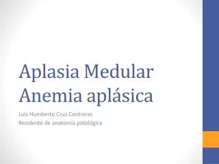 aplasia medular anemia apl sica