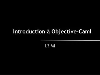 introduction objective caml