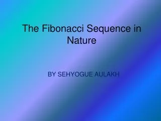 the fibonacci sequence in nature