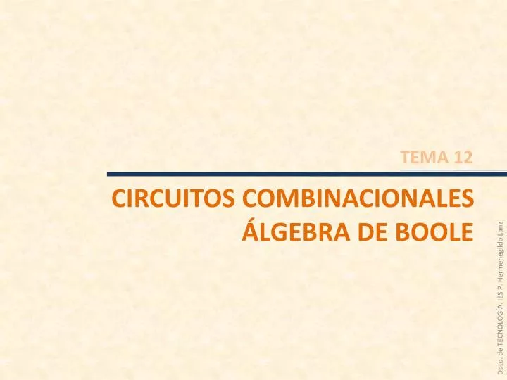 circuitos combinacionales lgebra de boole