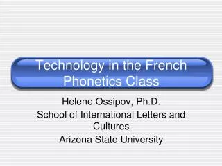 technology in the french phonetics class