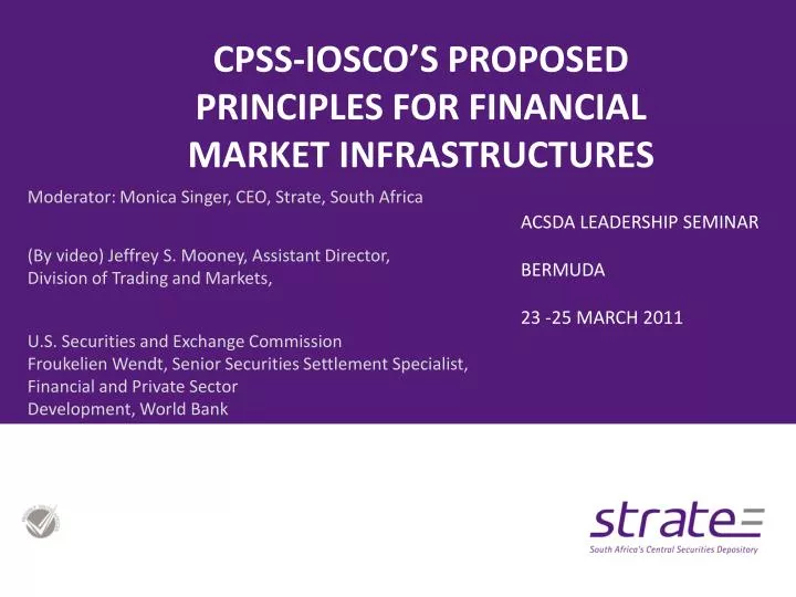 cpss iosco s proposed principles for financial market infrastructures
