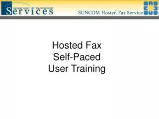 Hosted Fax Self-Paced User Training