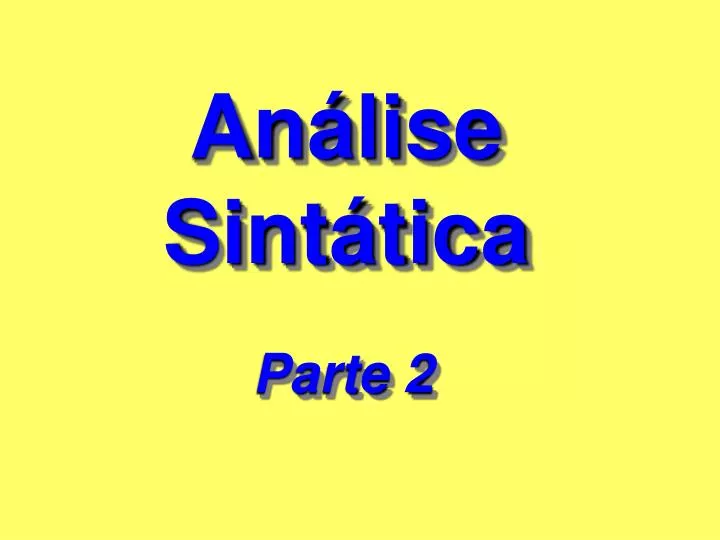 Revisão 3 Série - Análise Sintática, PDF