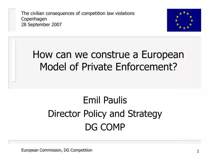 how can we construe a european model of private enforcement