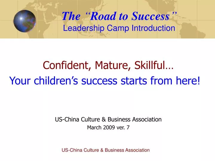 the road to success leadership camp introduction