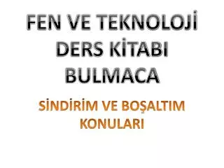 FEN VE TEKNOLOJİ DERS KİTABI BULMACA