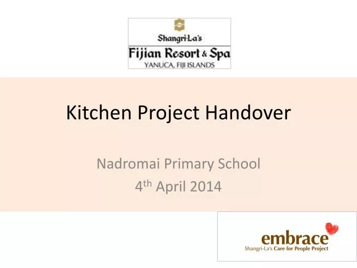 kitchen project handover