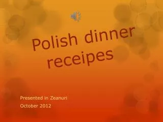 Polish dinner receipes