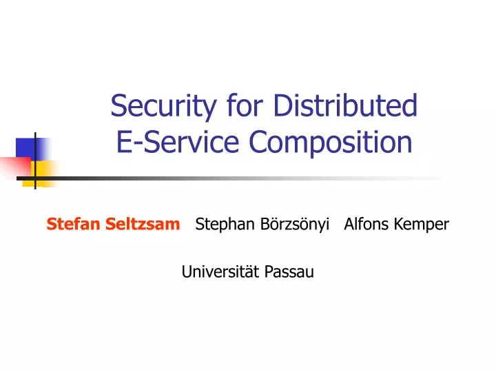 security for distributed e service composition