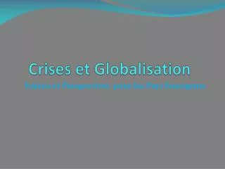 crises et globalisation