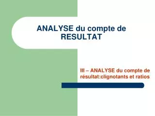 analyse du compte de resultat