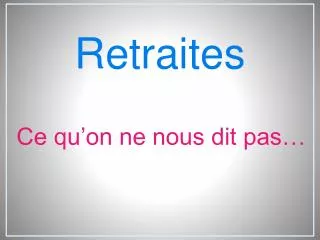 retraites