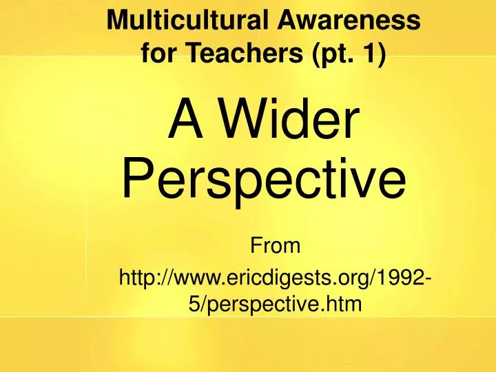 multicultural awareness for teachers pt 1