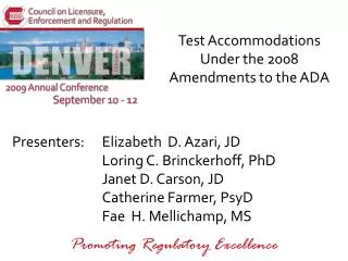 Test Accommodations Under the 2008 Amendments to the ADA