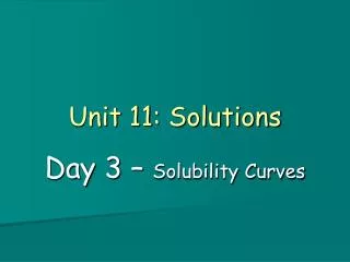 Unit 11: Solutions