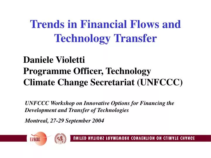 trends in financial flows and technology transfer