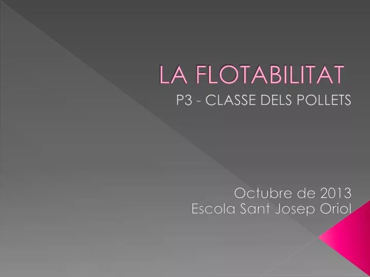 la flotabilitat