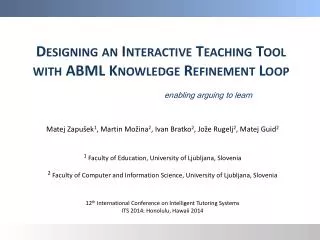 Designing an Interactive Teaching Tool with ABML Knowledge Refinement Loop