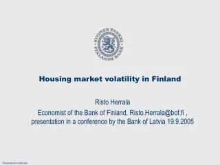 Housing market volatility in Finland